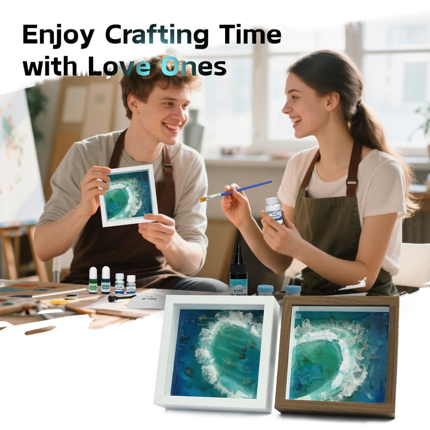 iland Craft Kits for Adults DIY UV Resin Kit Beach Themed Crafting Ocean Resin Art Creative Adult Crafts for Women Resin Art for Beginers Crafty Gifts for Women Teen Girls Mothers Day Birthday Gifts