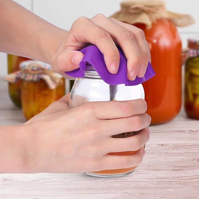 Rubber Jar Opener, 4PCS Jar Opener for Weak Hands, Rubber Jar Opener Gripper Pad for Seniors with Arthritis, Heat Insulation Kitchen Coasters