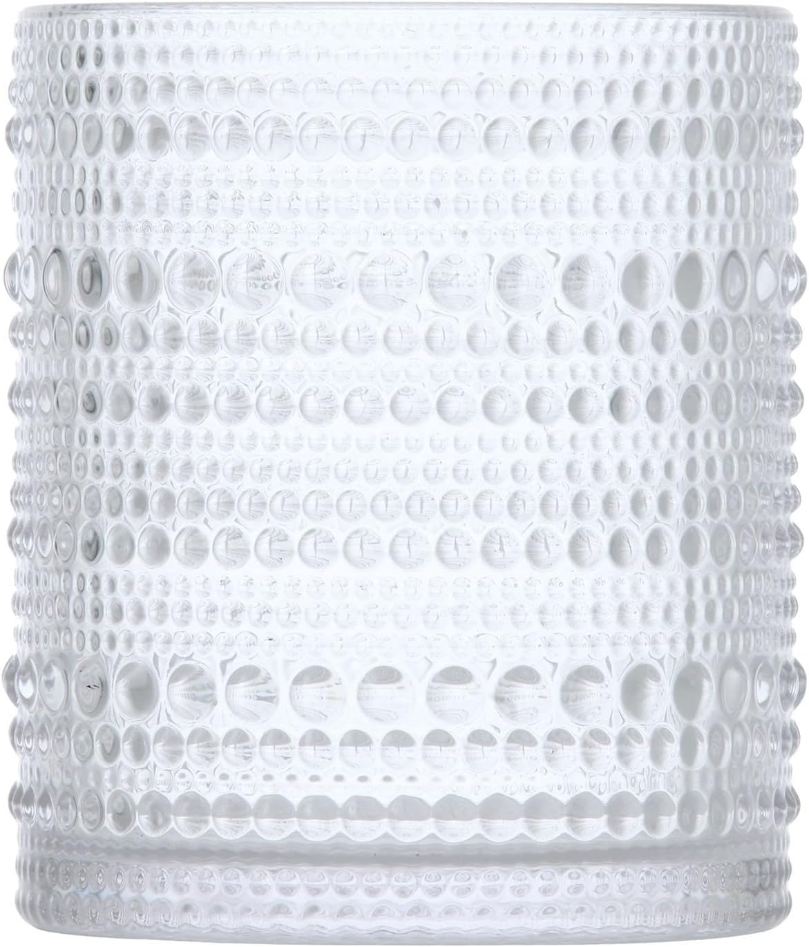 Fortessa Jupiter Beaded Hobnail Glass, 10 Ounce Double Old Fashioned (Set of 4), Clear