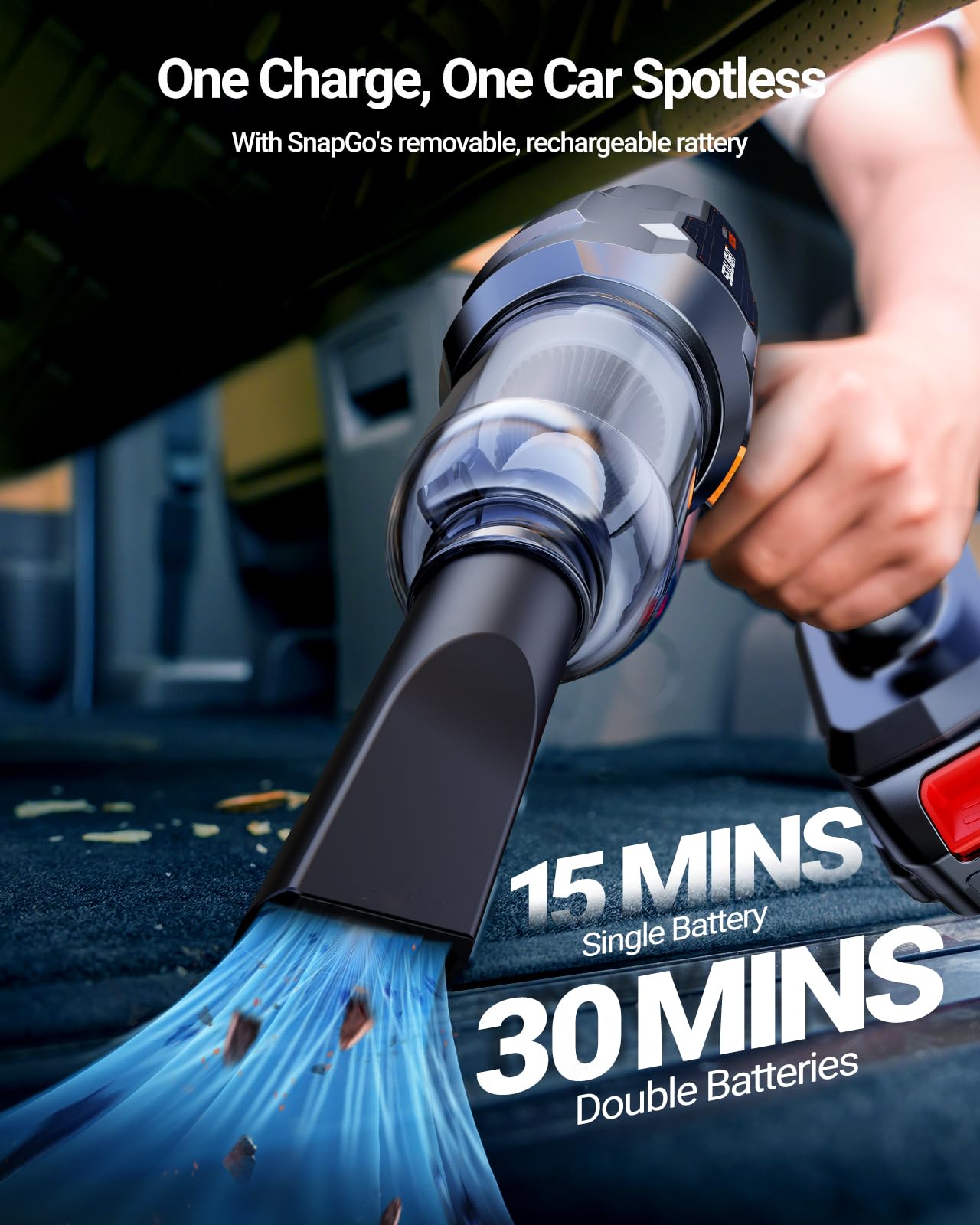 Sealight Car Vacuum Portable Cordless, 21000Pa High Power Suction & Blower, Wireless Handheld Vacuum Cleaner For Car, Home, Offi