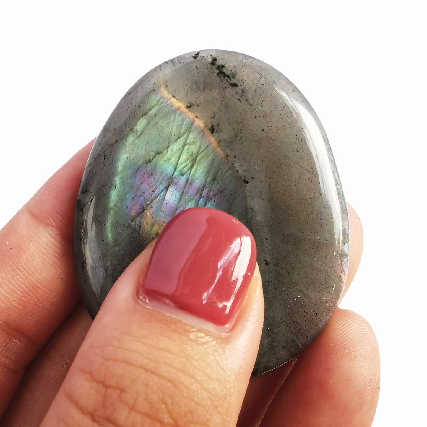 Bacatgem Natural Moonstone Water Drop Chakra Thumb Worry Stone,Stress Relax Healing Reiki Crystal Pocket Palm Stones