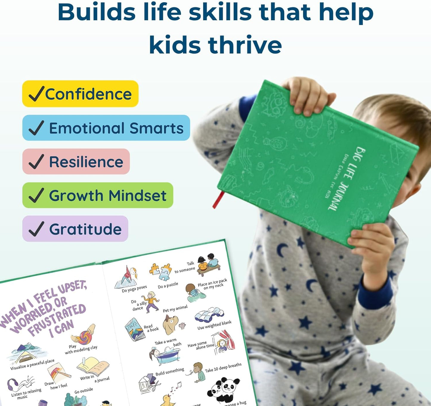 Big Life Journal - Daily Journal for Kids - A Growth Mindset Workbook for Children – Interactive Journal and Goal Planner for Kids – Daily Guided Journal for Children… (Green)