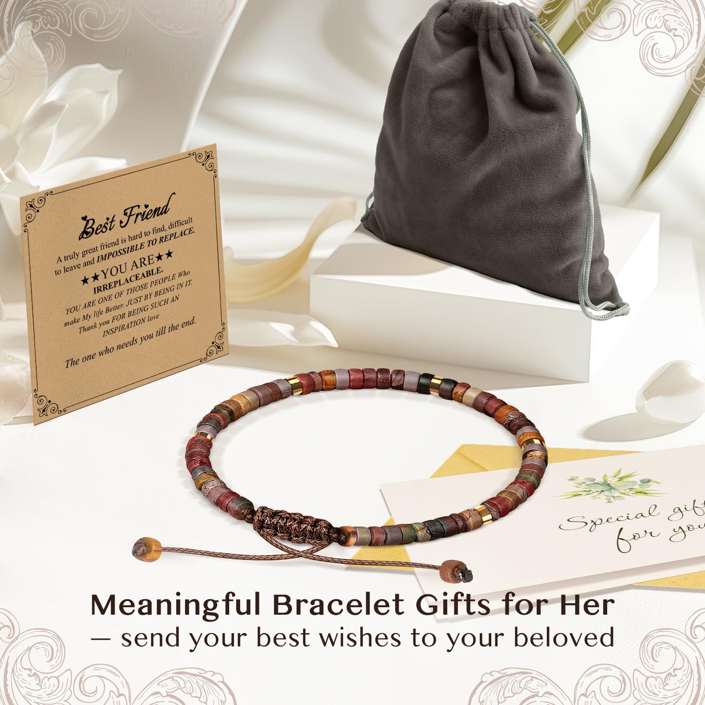 ZOKCC Friendship Bracelet Gifts for Women: Inspirational Natural Stone Bracelet for Women - Birthday Christmas Day Graduation Valentines Day Gifts for Friend Sister Bestie BFF