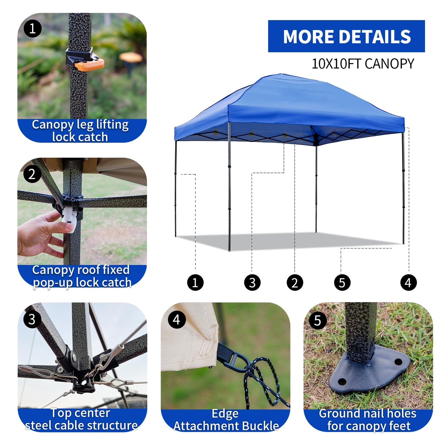 10x10 Pop Up Canopy Tent with 2 Sidewalls, Easy Up Canopy Outdoor Party Sun Shade Tent Portable Gazebo for Beach Camping Events with Carry Bag and 4 Sand Bags