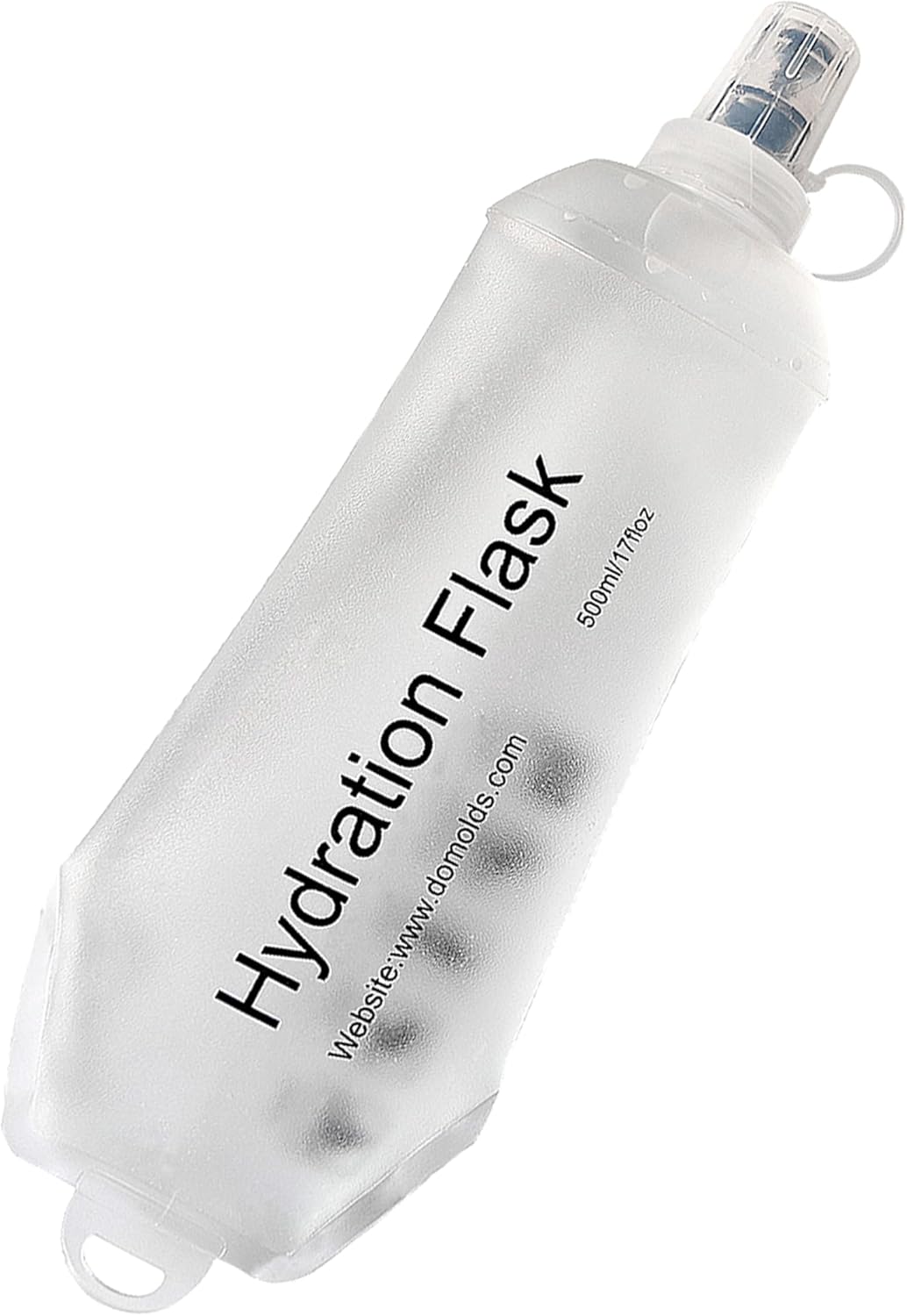 CLINTT 500ml Soft Flask, Foldable Running Water Bottle, TPU Folding Soft Water Flask, BPA-Free Collapsible Flask for Hydration Pack Running Vest, Cycling, Climbing, Hiking - 1Pcs, White