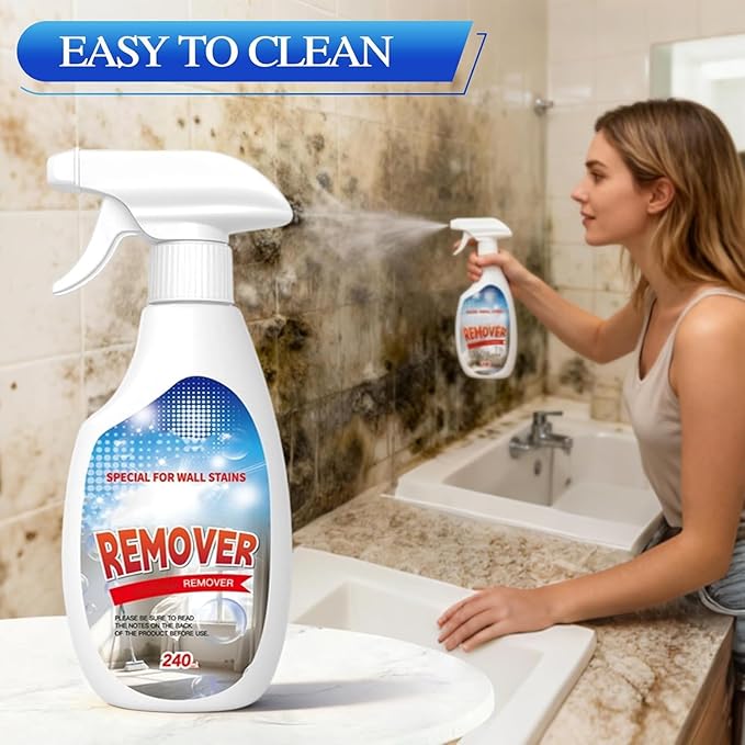 Highly Effective Removal Spray, Wall Cleaner Spray, Dust and Dirt Removal, 8.12 Fl oz, for Wood, Tile, Fabric, Bathrooms, Kitchens