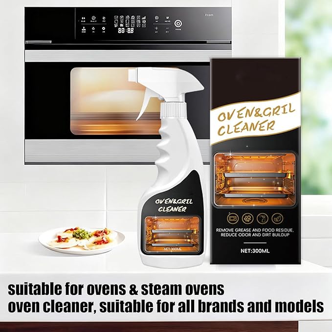 Oven and Grill Cleaner,300ml Degreaser for Grease Oil - Fryer Degreasing Spray | for Homeowners Busy Families Renters To Remove Grease Stain Oil From Microwave Oven Grill Kitchen