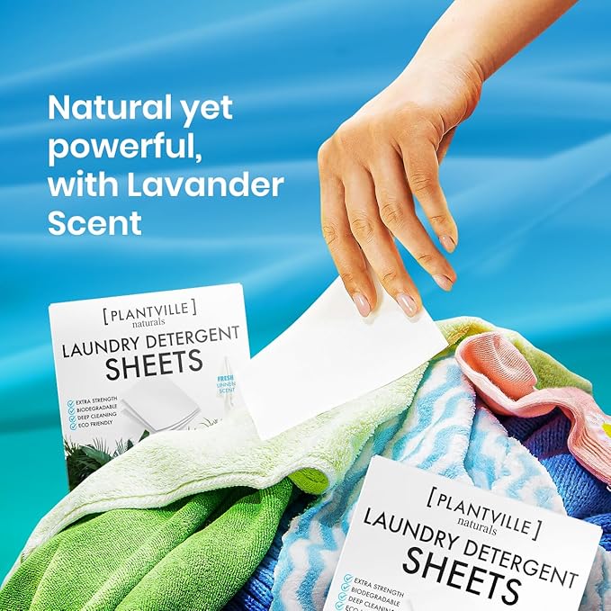 Natural Laundry Detergent Sheets - Eco-friendly Plant Based Liquidless Laundry Strips - Perfect For Home, Dorms, Travel & Camping