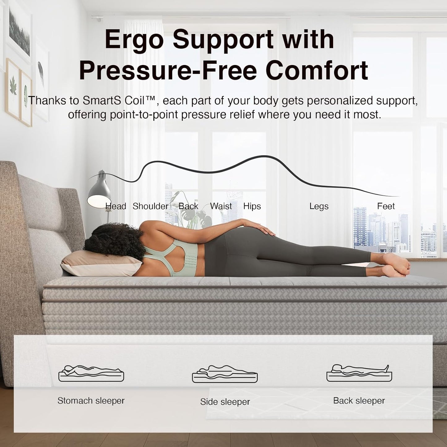 Novilla King Size Mattress, 12 Inch King Mattresses in a Box with Smarts™ Pocket Coil for Pressure Relief, Medium Firm Foam and Spring Hybrid Colchones with CertiPUR-US Certified
