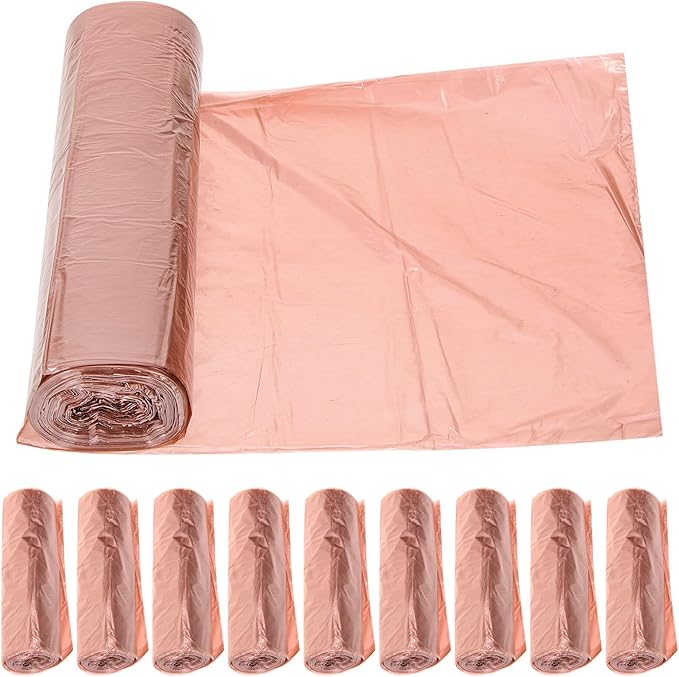 NOLITOY 100Pcs Biodegradable Corn Starch Trash Bags Heavy Duty Disposable Kitchen Waste Bags for Home Bathroom Office Gold Color