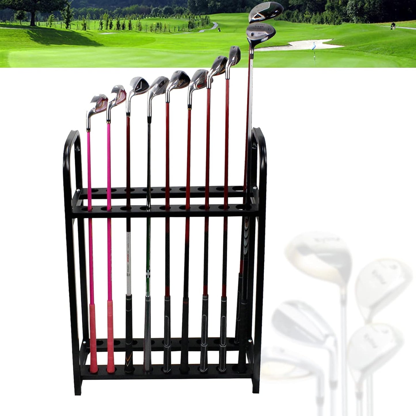 LOYALHEARTDY Golf 18-hole Cue Display Stand, Golf Club Organizers, Golf Club Rack Golf Clubs Shelf,Golf Club Accessories