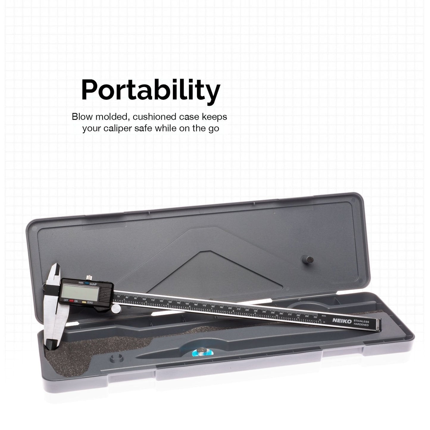 NEIKO 01409A 12” Electronic Digital Caliper | Extra Large Display | 0-12 Inches | Inch/Fractions/Millimeter Conversion | Polished Stainless Steel