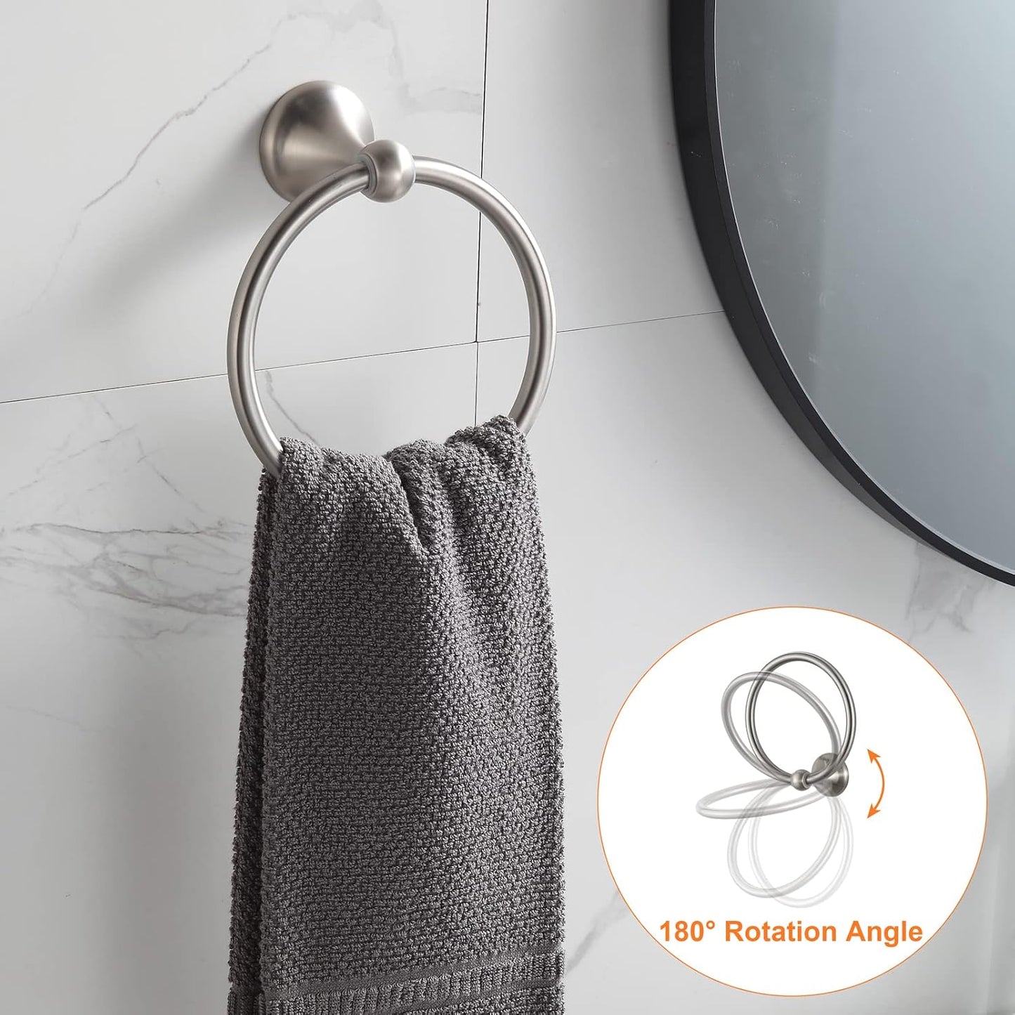 BGL Bathroom Hardware Set Brushed Nickel Adjustable Expandable Bath Towel Bars Bathroom Accessory Set Towel Racks 8-Pieces Wall Mount