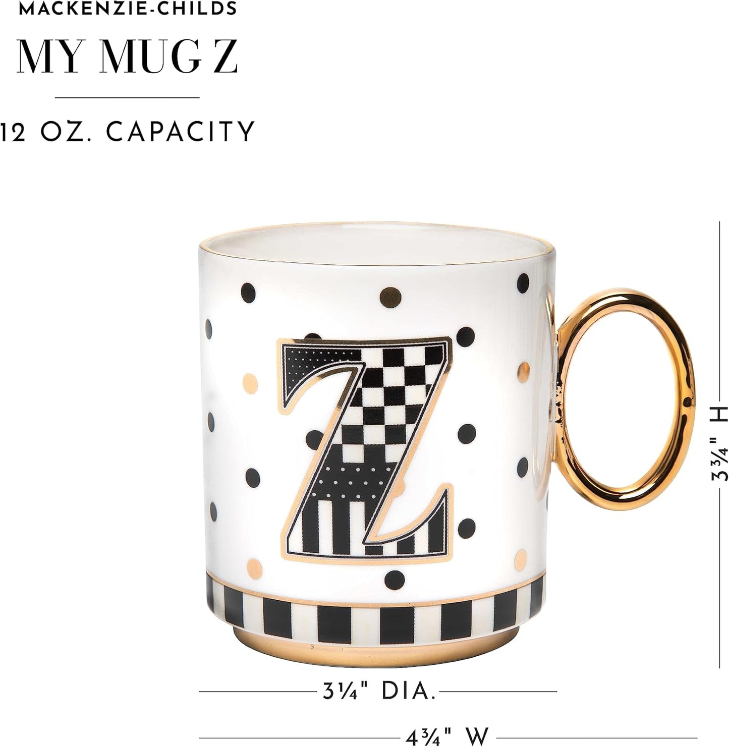 MACKENZIE-CHILDS My Mug, Decorative Ceramic Coffee Mug with Handle, Z
