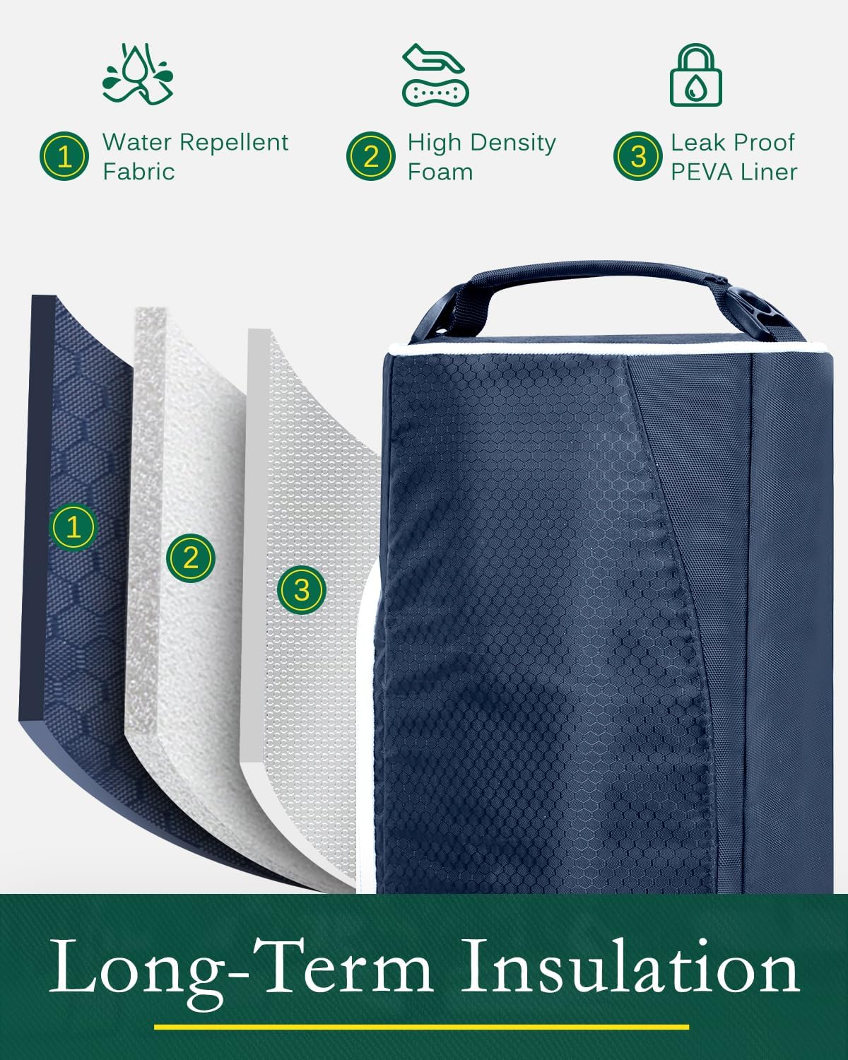 Golf Cooler Bag with Ice Packs - Golf Gifts for Men Fits in Golf Bags Golf Accessories Fathers Day Dad Gifts from Daughter Son Wife - Keeps 6 Beer Cans or 2 Wine Bottles Cold for Hours