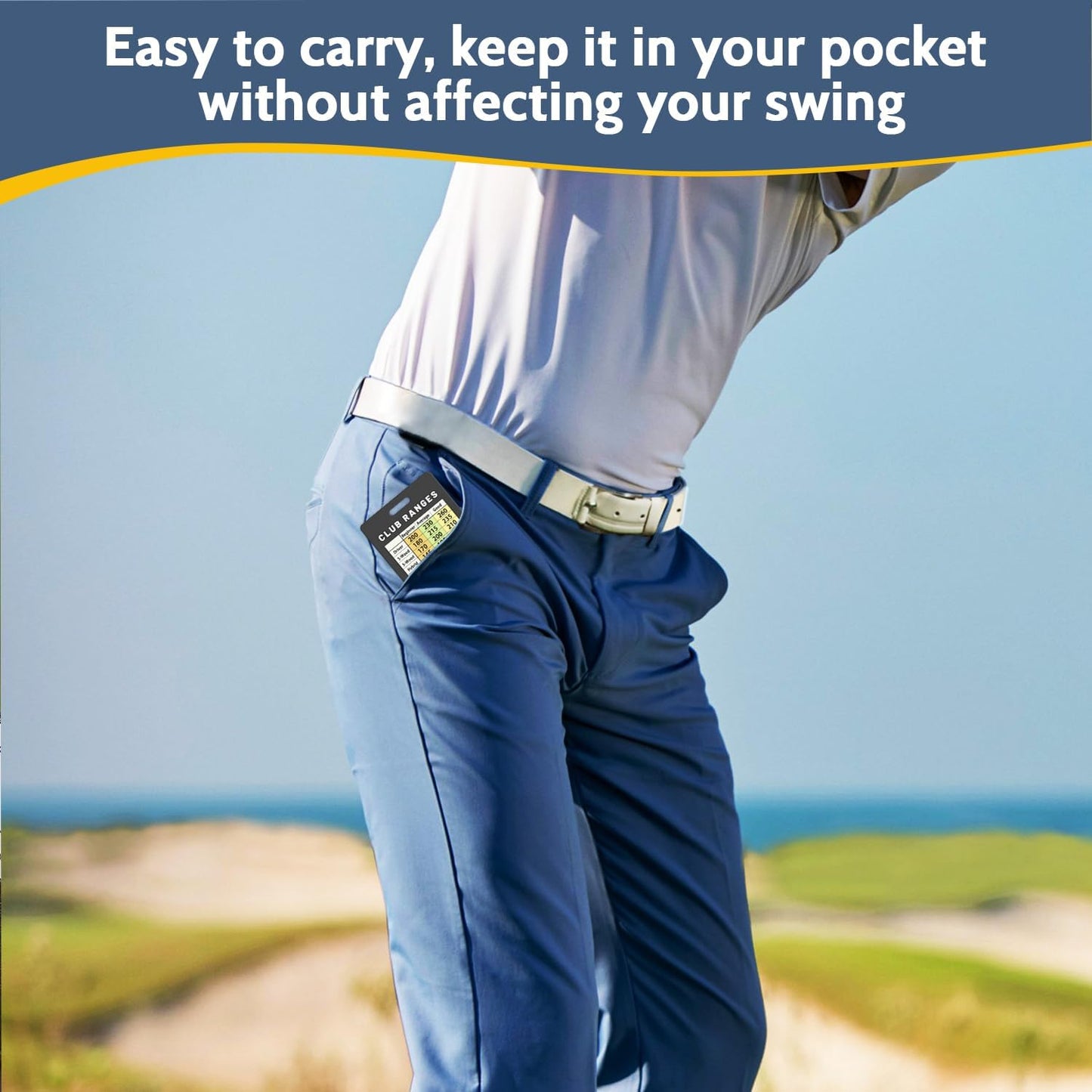 Golf Club Range Chart Card, Easy Carry with Credit Card Size,Sturdy Golf Yardage Card for Seasoned Golfers, Average, or Beginners