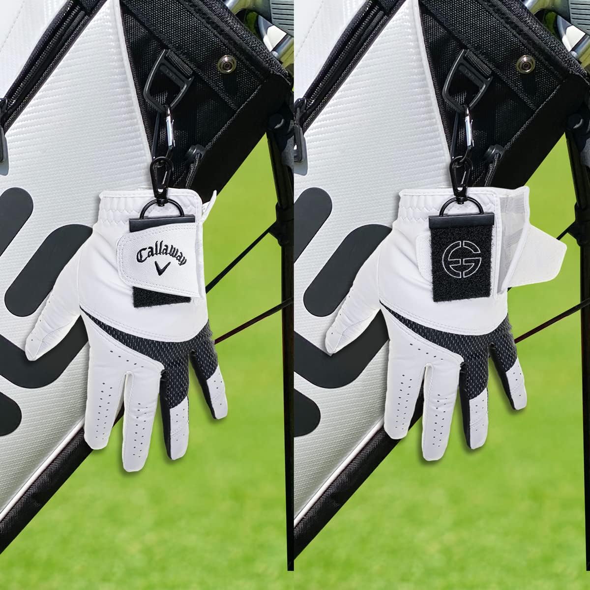 Golf Glove Holder 2Pc- Both Sides Loop Grabber Keeper- Golf Gifts-Easy to Carry Gloves