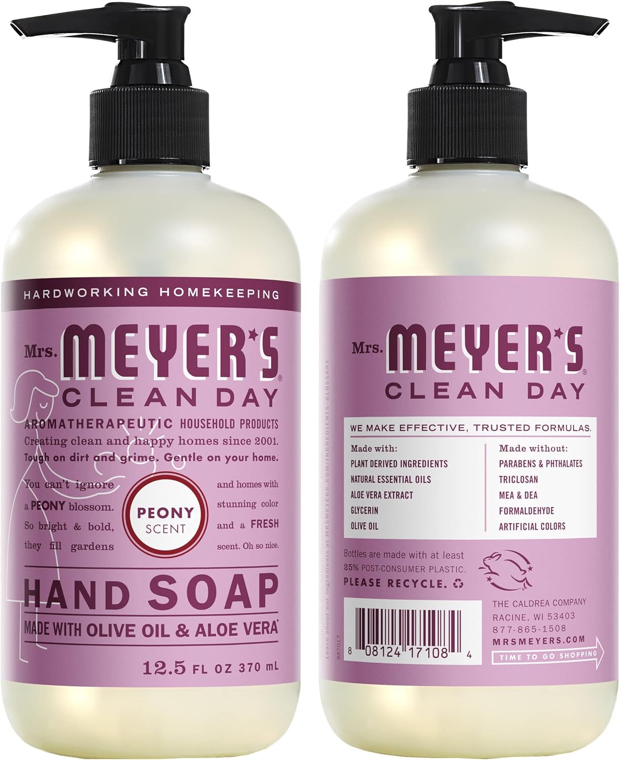 Mrs. MEYER'S Kitchen Set, Dish Soap, Hand Soap, and Multi-Surface Cleaner, 3 CT (Peony)