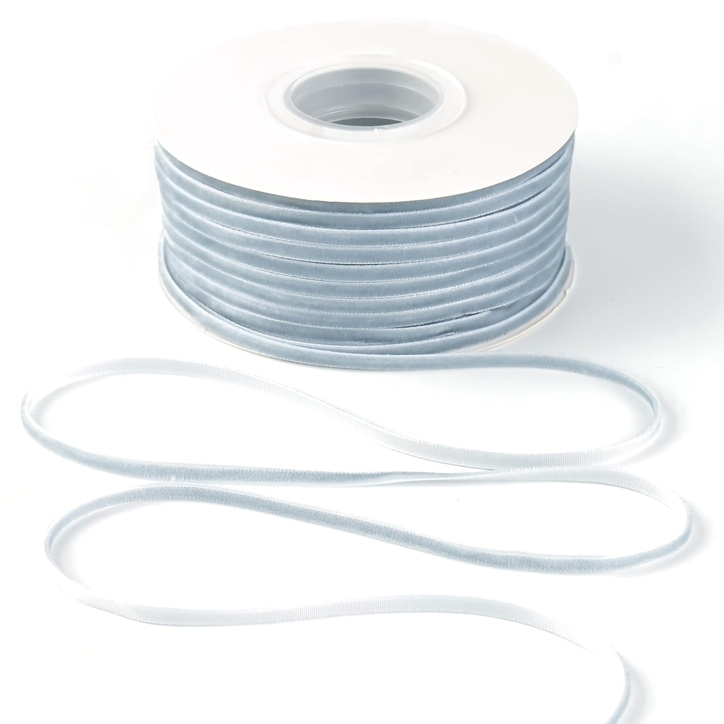 MAYREEL 1/8 Inch Dusty Blue Velvet Ribbon Thin Slate Blue Vintage Ribbon for Wedding Invitations Gift Wrapping Party Favor Boxes 50 Yards