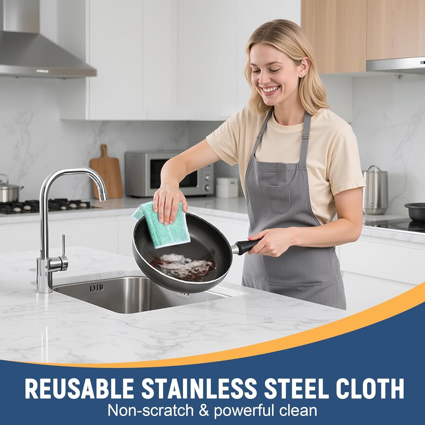 Double Side Non Scratch Wire Dishcloth 75pcs-Multipurpose Wire Dishwashing Rags Wire Mesh Cleaning Cloth,Kitchen Towels and Dishcloths Sets Microfiber Cloth for Cleaning Pans Sinks & Cookware