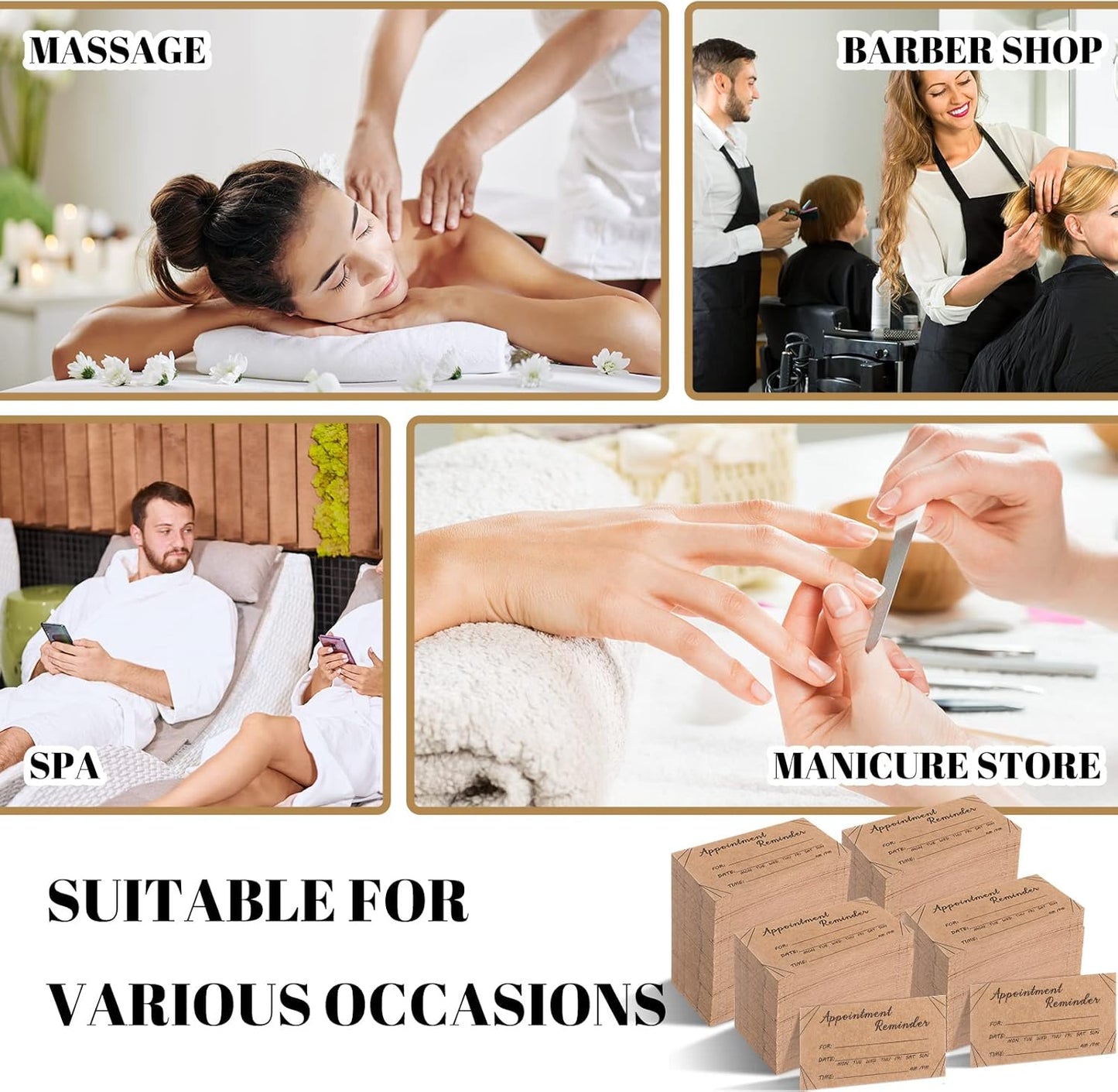 Seajan 1000 Pcs Appointment Cards Bulk Appointment Reminder Cards for Client Business, Hair Salon, Dental Office, Massage Therapist, Grooming, Hairdresser, Medical Doctors and More (Brown)