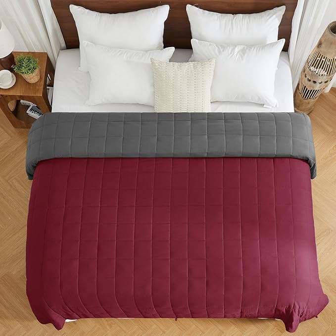 yescool Weighted Blanket for Adults (25 lbs, 88” x 104”, White) Cooling Heavy Blanket for Sleeping Perfect for 240-260 lbs, King Size Breathable Blanket with Premium Glass Bead