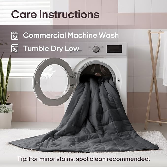 ZonLi Weighted Blanket for Adults (48"x72", 12lbs, Dark Grey) Twin Size High Breathability Cooling Heavy Blanket, Soft Material with Premium Glass Beads, All-Season, Easy Care