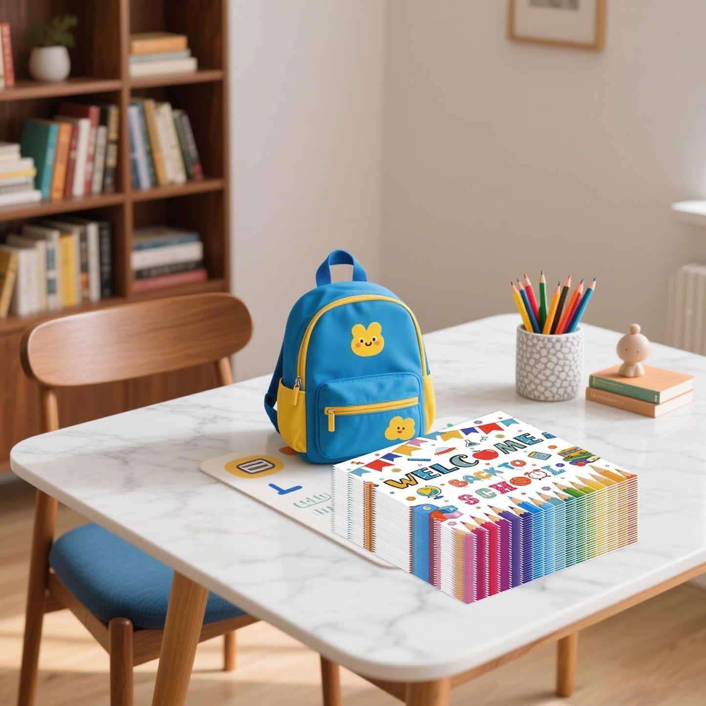 50PCS Back to School Paper Napkins - 13 x 13 Inches Luncheon Napkins Disposable School Theme Decorations for First and Last Day of School Preschool Kindergarten Party