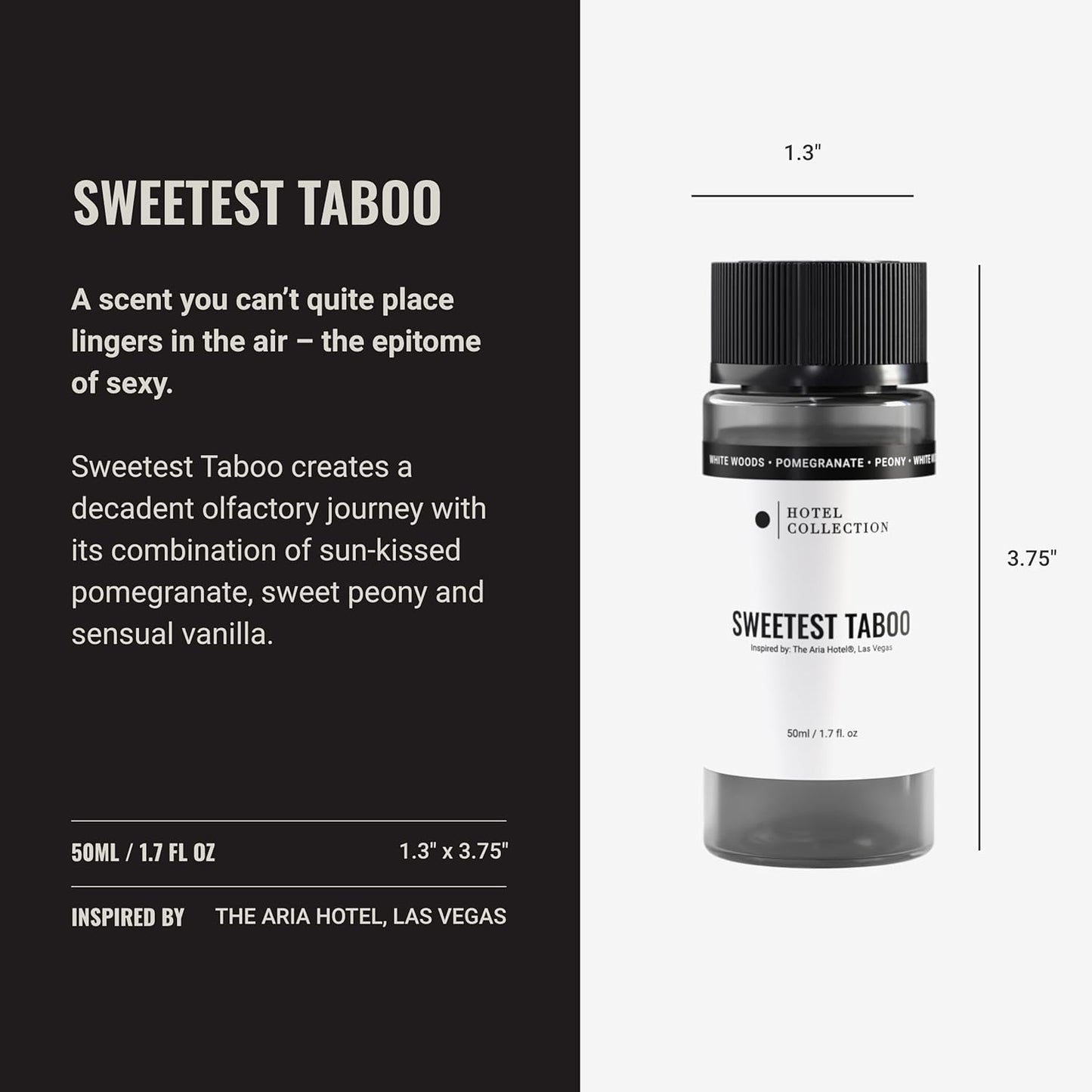 Hotel Collection Diffuser Oil - Sweetest Taboo - Aromatherapy Essential Fragrance Oil - White Woods, Pomegranate, and Peony - 50mL 1.7 Fl oz