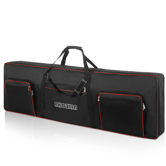 AKOZLIN 88 key Electric Piano Keyboard Gig Bag 57.5X18X6.75 with Adjustable Straps and 5-Pocket for Accessaries,88-Note Keyboard