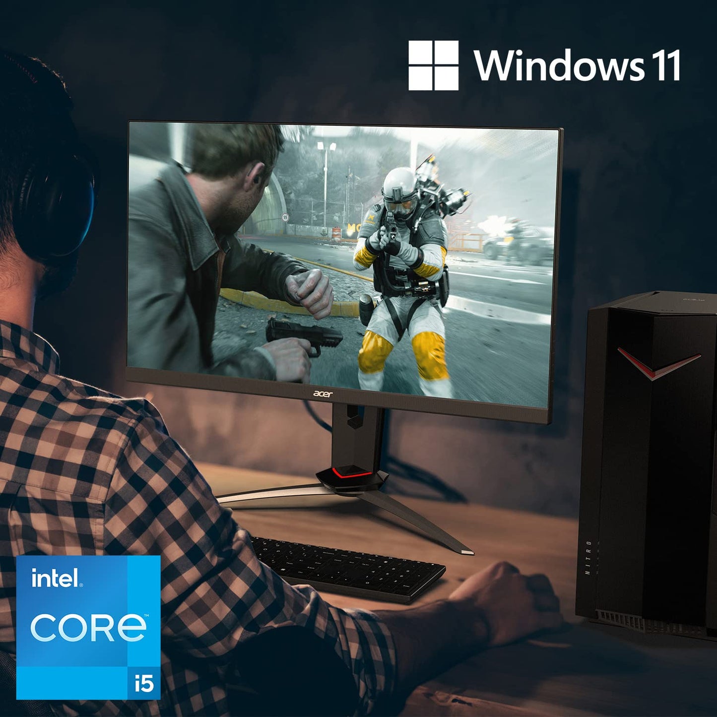 Acer Nitro 50 N50-640-Ur11 Gaming Desktop | 12Th Gen Intel Core I5-12400F 6-Core Processor | Nvidia Geforce Gtx 1650 | 8Gb 3200M