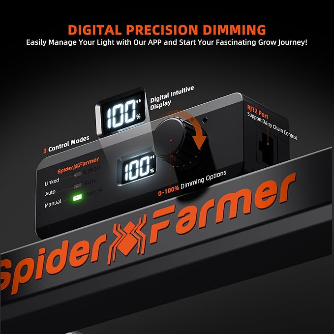 Spider Farmer SE3000 LED Grow Lights 300W, Samsung LM301H EVO Diodes, Smart App Control, 3x3ft Coverage Bar Style Grow Light, Full Spectrum Dimmable Grow Lamp for Indoor Plants