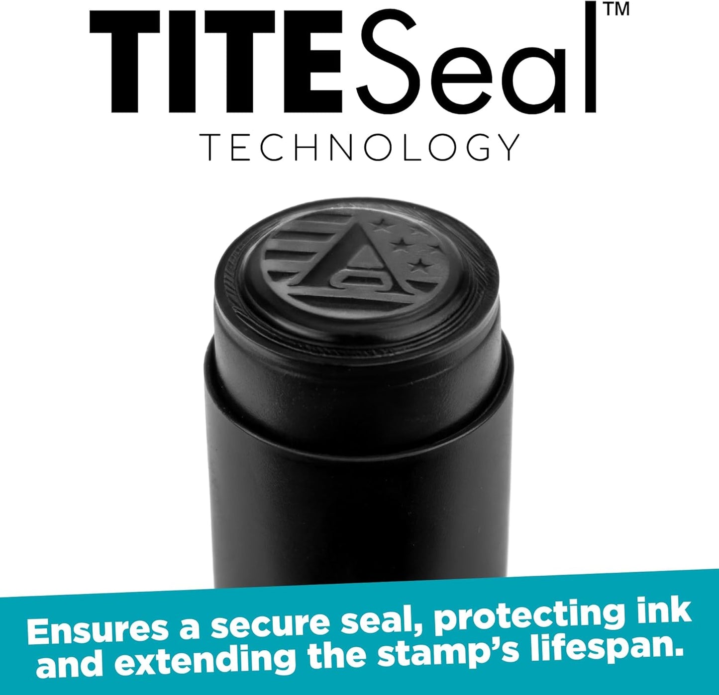 Personalized Golf Ball Marker with TiteSeal™ Technology - Black Case - Metallic Box with Golf Ball Stamp + Refill Ink Bottle Bundle