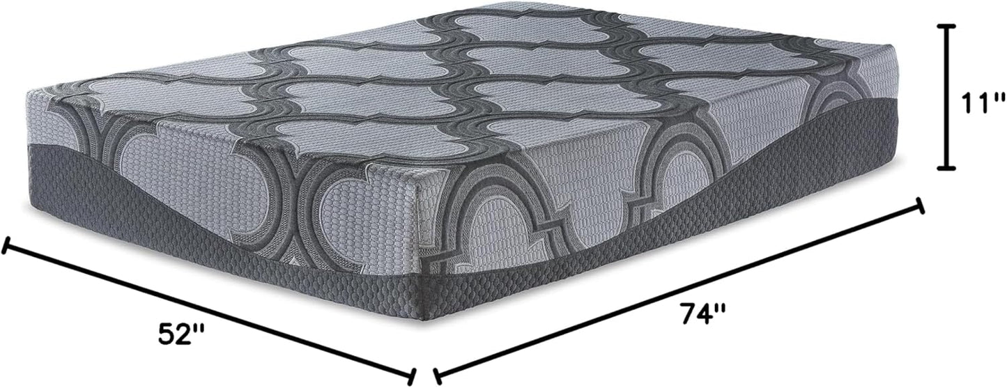 Signature Design by Ashley Full Size 1100 11 Inch Hybrid Mattress with Support & Pressure Relief Cooling Gel Memory Foam, Fiberglass Free, Mattress In A Box