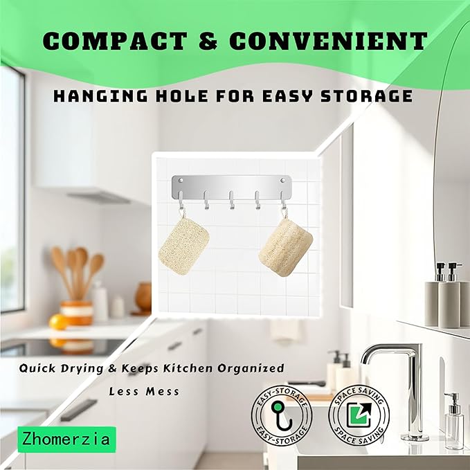 Natural Loofah Dish Sponge,Compostable, Kitchen Sponge,All-Purpose,Non-Toxic,Plant-Based,Eco-Friendly (Pack of 15)