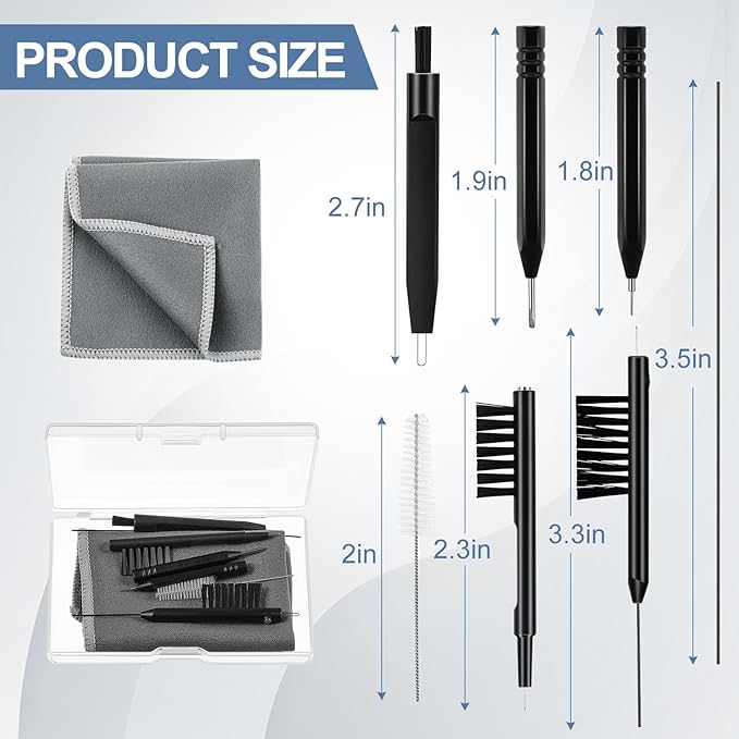Patelai 9 Pieces Hearing Aid Cleaning Kit Multi Functional Hearing Aid Brush Cleaning Tools for Earbuds, Headphones, Amplifiers with Wax Loop and Magnet Set with Case, Gifts for Relatives