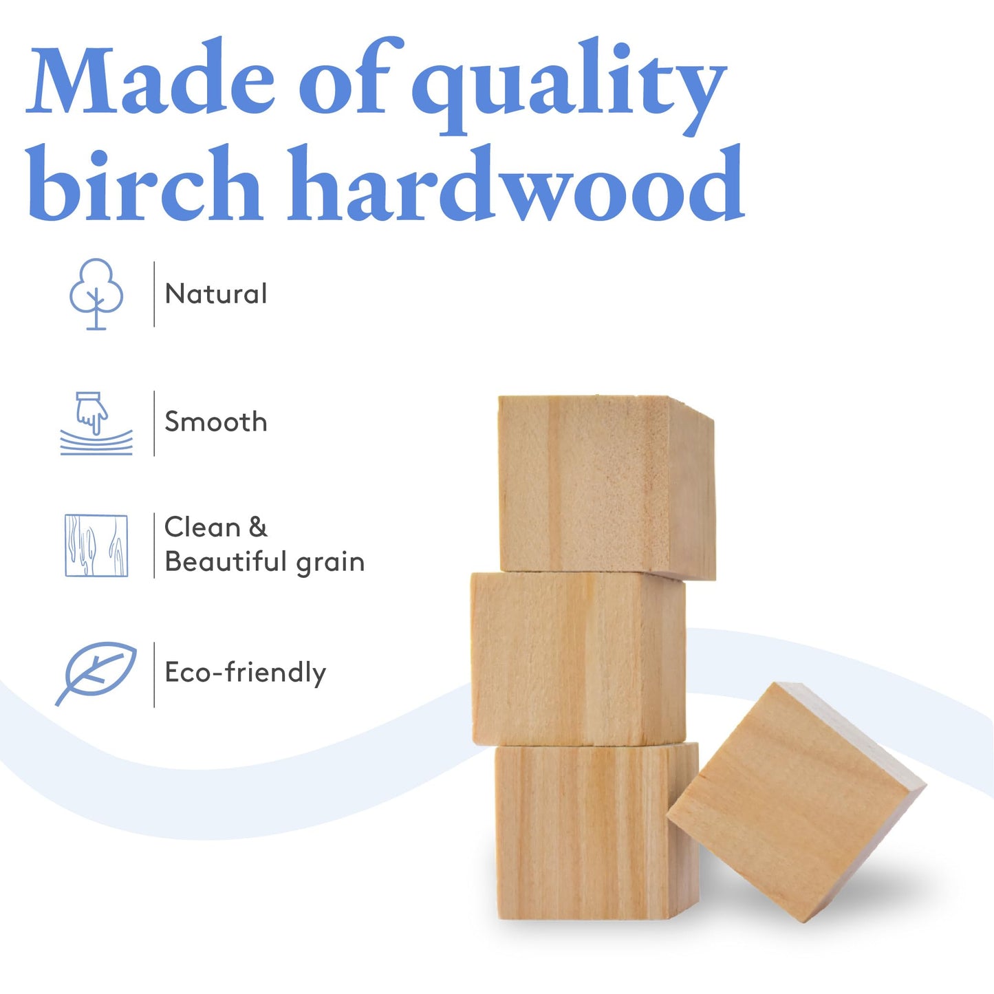 DIY Wood Cubes 2-inch, Pack of 12 Small Wooden Blocks for Painting, Wooden Blocks for Crafts, STEM, Building, and Blank Wooden Dice, by Woodpeckers
