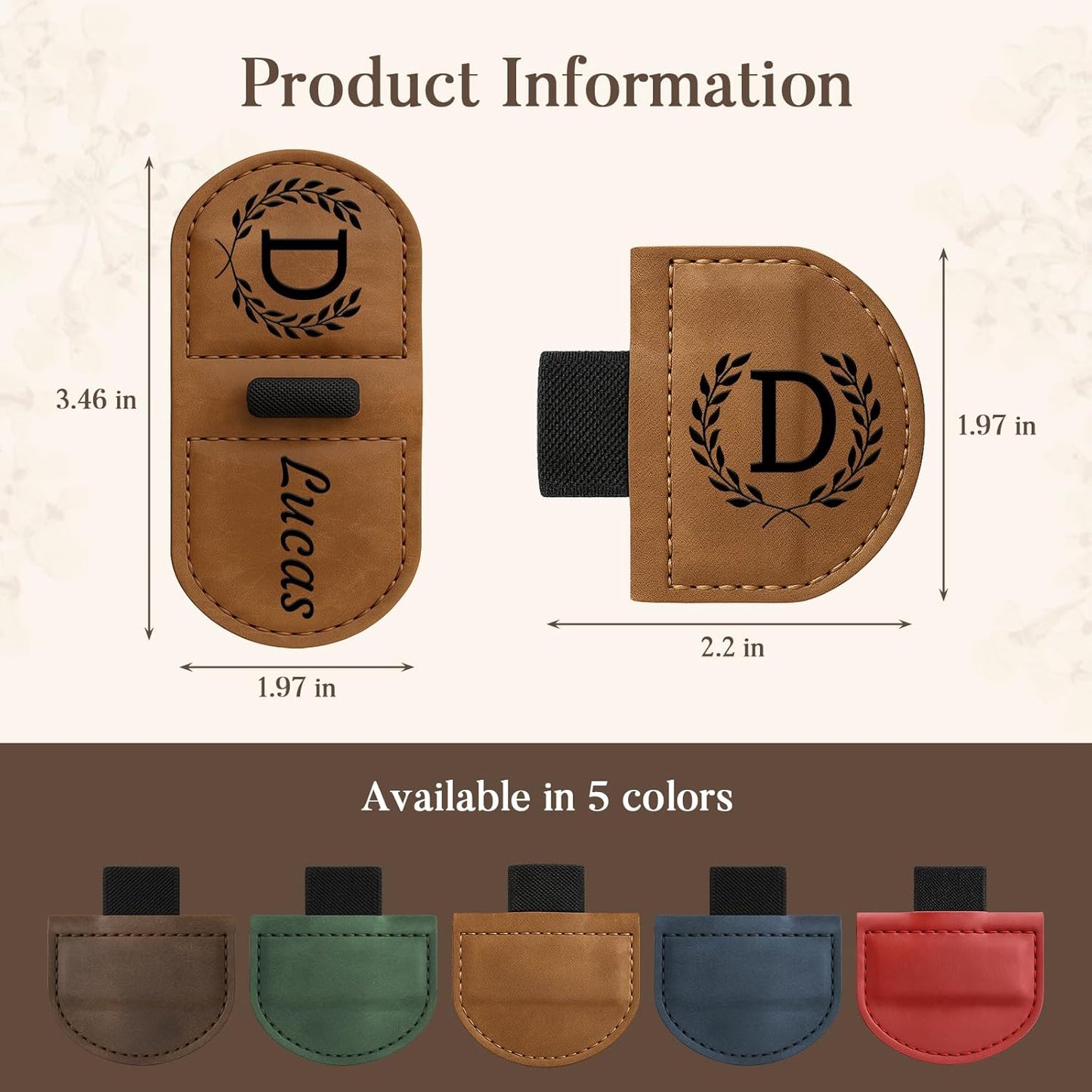 Personalized Bygone Mark Bookmark with Pen Holder,Engraving Leather Magnetic Bookmarks Vintage 26 Letters Name Initials Text Book Marker Clips Gifts for Reading Book Lovers Women (Red, K)