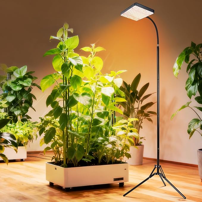 2026 Grow Light on Upgraded Stand for Indoor Tall Plants, Bonsai Tree, Bright Natural Sunlight Full Spectrum, 4/8/12/16/20H Timer, 25 Watt Power, NO Need Adapter, 24"-64" Height Adjustable