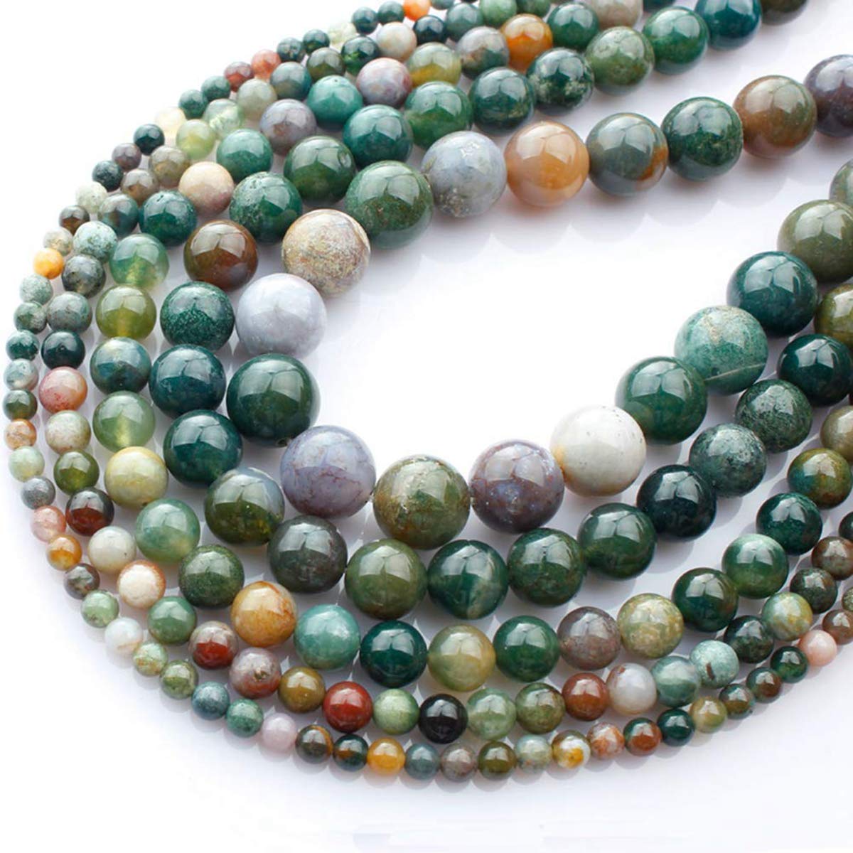 Natural Stone Beads 100pcs 10mm India Agate Round Genuine Real Stone Beading Loose Gemstone Hole Size 1mm DIY Smooth Beads for Bracelet Necklace Earrings Jewelry Making (India Agate, 10mm)