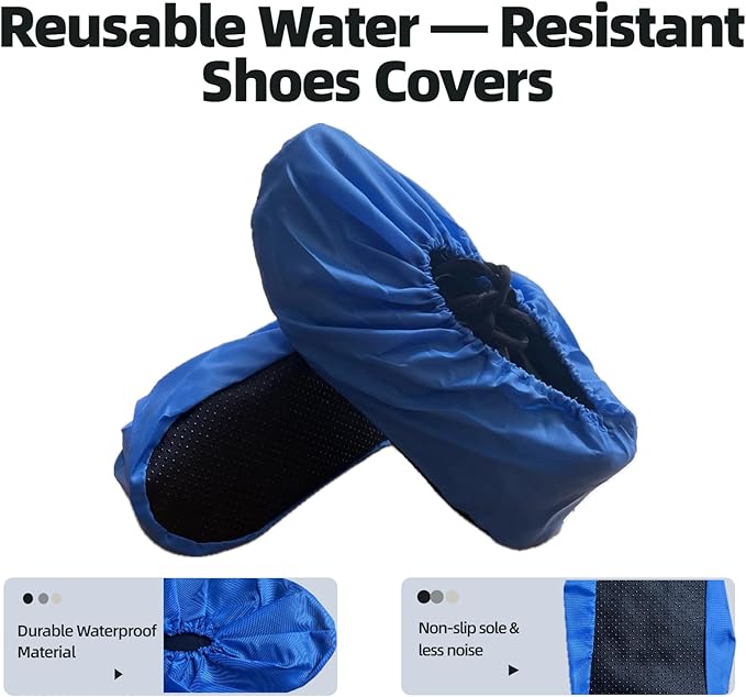 10 Pairs Washable Reusable Shoe Covers Light Weight Boot Covers Anti Slip Dustproof Booties For Indoor Household Office Laboratory (Multicolor, Extra Large)