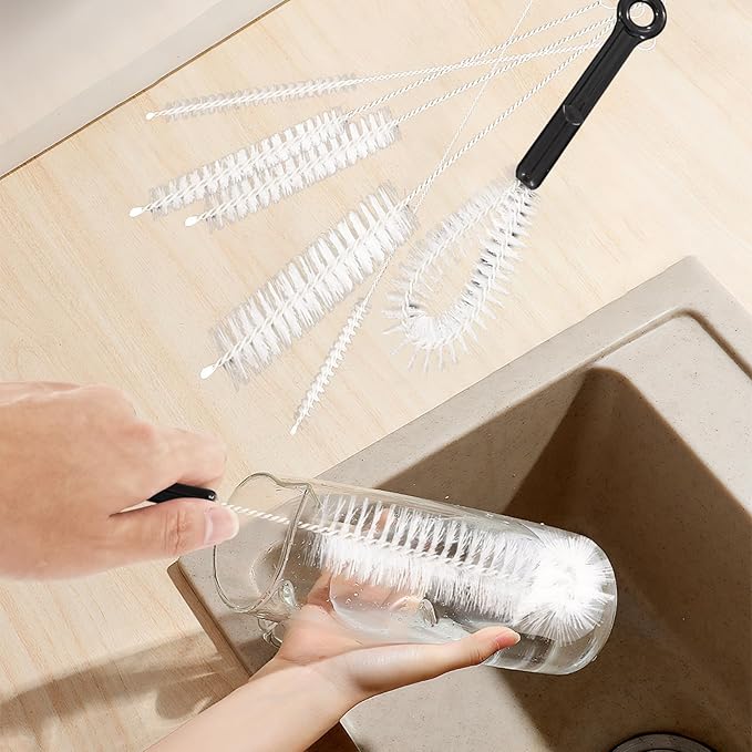 10 pcs Bottle Cleaner Brush Set, Cup Lid Cleaning Brushs, Handle Stainless Steel Bottle Cleaner Brush, Wine Decanter, Narrow Spaces, Pipes & More