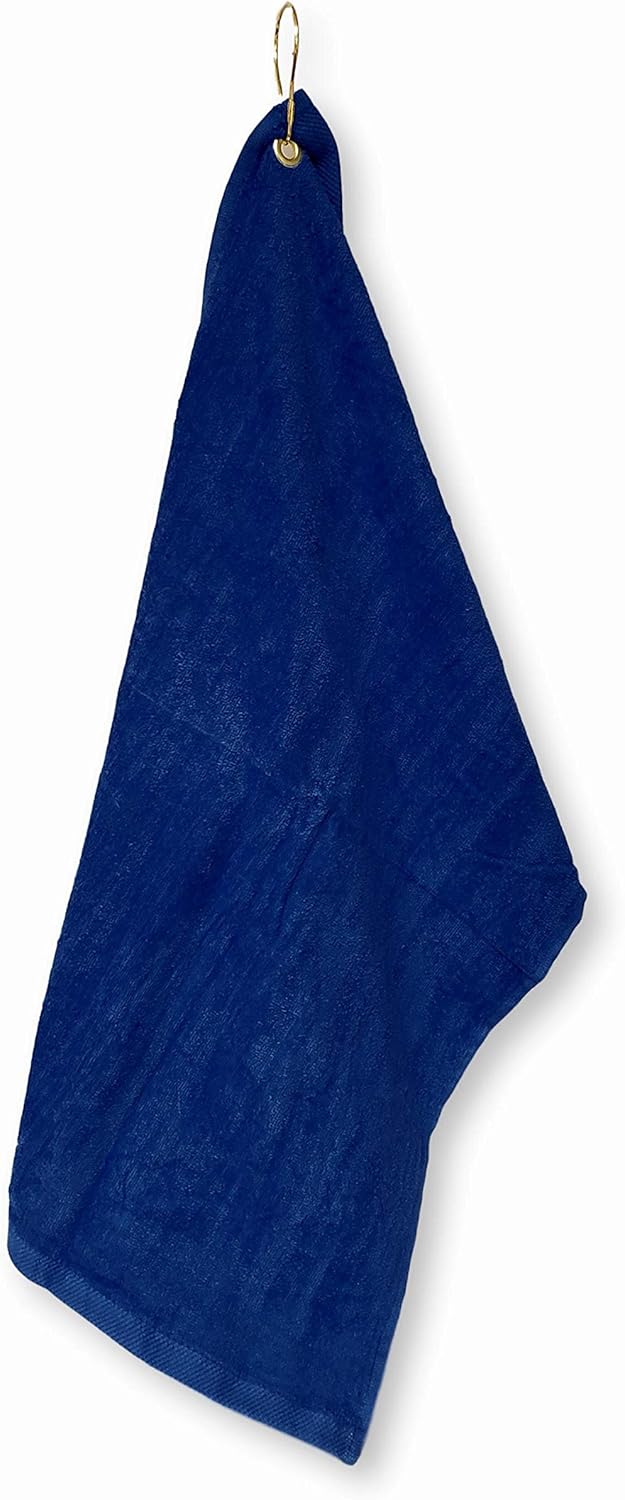 Cotton Golf Bag Towel with Clip (Navy)
