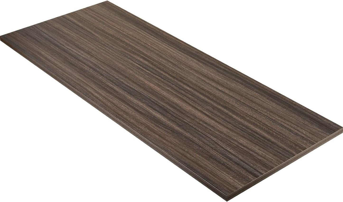 Kaboon Universal Tabletop 55"x20", Solid One-Piece Melamine Table Top, Double Desk L-Desk DIY, Home and Office,Eucalyptus