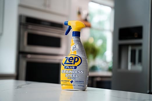 Zep Plus Stainless Steel Cleaner - 32 Fl OZ - R53512-2-in-1 benefits clean while preventing future fingerprints and smudges.