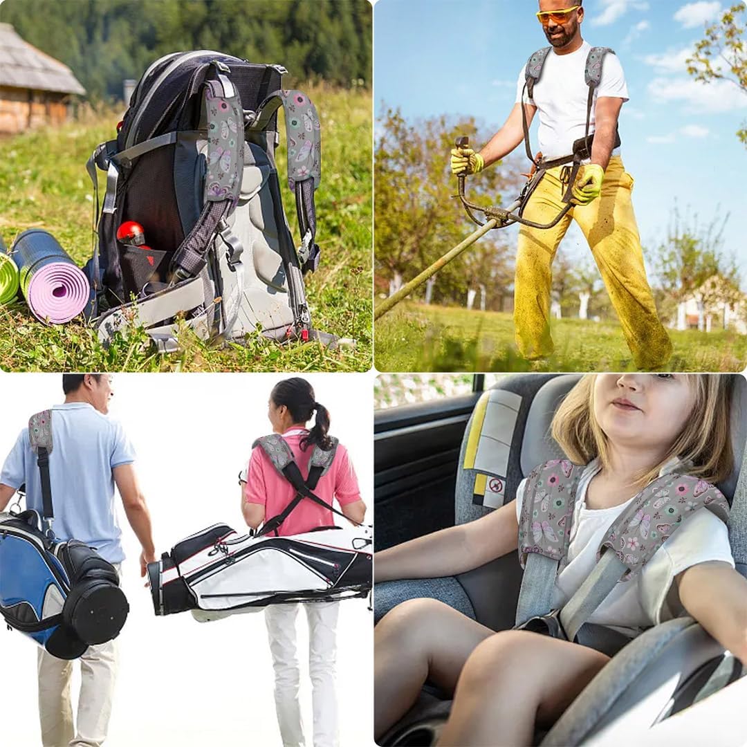 ZINZ 2-Pack Universal Shoulder Pad with Ultra thick Cushion for Bag Luggage Bag Crossbody, Plus Long & Anti-Slip & Breathable,Butterfly-2pack