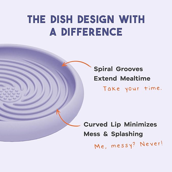 Awoo Lick Dish Silicone Dog & Cat Lick Mat & Slow Feeder with Suction Cups, Non-Slip, Dishwasher Safe, Extend Mealtime, Reduce Anxiety (Periwinkle)
