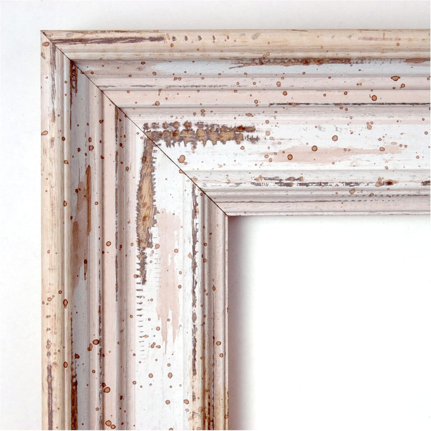 Amanti Art White Bathroom Mirror for Over Sink, 25x25 Alexandria White Wash Square Vanity Mirror, Medium Coastal Wood Frame, Hangs Horizonally and Vertically, Bathroom Wall Decor, Beveled Edge from WI