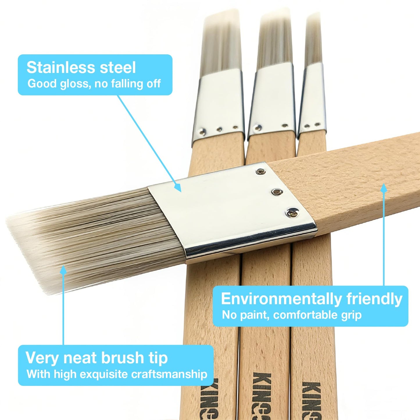 Trim Paint Brushes Set of 8-0.25", 0.5", 0.7", 1" Slant Lining Fitch Paint Brushes for Detail, Small Cutting in Brushes for Trim, Edges and Crafts