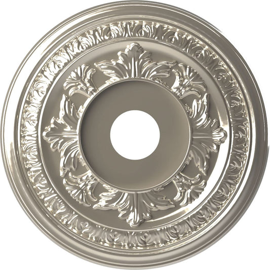 Ekena Millwork Cmp19Babcr Baltimore Thermoformed Pvc Ceiling Medallion (Fits Canopies Up To 7 3/4), 19Od X 3 1/2Id X 1P, Bright